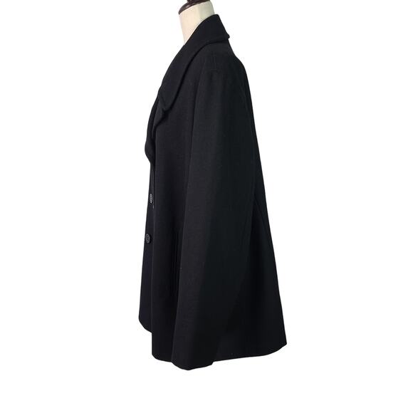 Marvin Richards Black Wool Blend Double Breasted Coat NEW 2 X - Picture 2 of 6